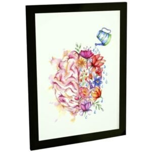 Quadro Decorativo para Consultório Psicologia Lados do Cérebro – Placa Terapia Decoração Parede Escritório