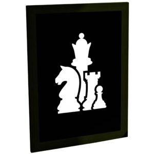 Quadro Decorativo Xadrez Minimalista Preto Branco Moderno Sala Quarto Escritório Decoração Poster Arte De Parede Quadro Moderno Decoração Sala