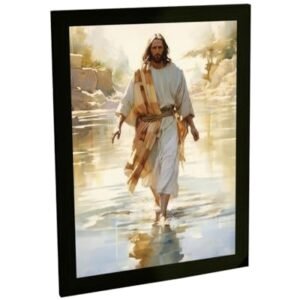 Quadro Decorativo Jesus Cristo No Mar Pintura Realista Poster Quarto Sala