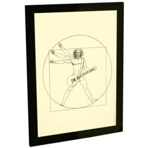 Quadro Decorativo Guitarra Rock Homem Vitruviano Poster