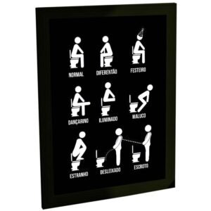 Quadro Decorativo Engracado Tipos De Pessoa No Banheiro