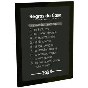 Quadro Decorativo Sala Regras Da Casa Frases Decoração
