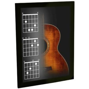 Quadro Decorativo Violão Guia De Acordes Musica Banda Decoração