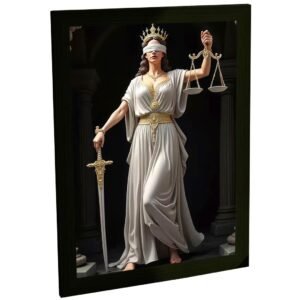 Quadro Decorativo Themis Deusa Da Justiça Ilustração 3D Decoração Poster Quarto Sala