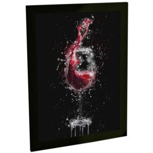 Quadro Decorativo Bar Bebida Vinho Splash Decoração Poster