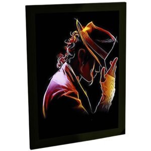 Quadro Decorativo Musica Rei Do Pop Ilustração Colorida Poster Quarto Sala