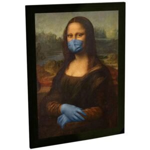 Quadro Decorativo Engraçado Monalisa De Mascara