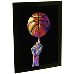 Quadro Decorativo Basquete Ilustração Colorida Esportes
