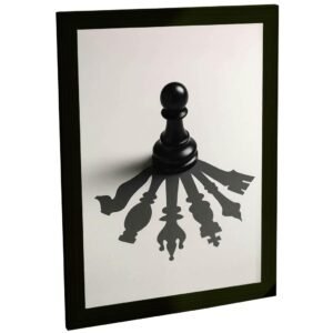 Quadro Decorativo Peça De Xadrez Com Sombra De Rei Abstrato Sala Quarto Escritório Decoração Poster