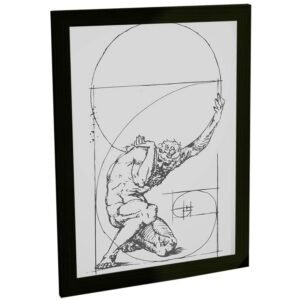 Quadro Decorativo Atlas Proporção Aurea Mitlogia Tattoo