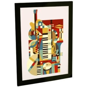 Quadro Decorativo Musica Ilustração Instrumentos Musicais Minimalista Decoração Poster Quarto Sala