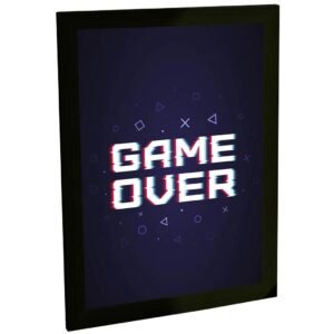 Quadro Decorativo Gamer Game Over Glitch Decoração Poster