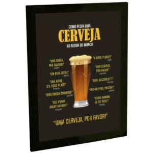 Quadro Decorativo Como Pedir Cerveja Ao Redor Do Mundo Vários Idiomas Decoração Bar