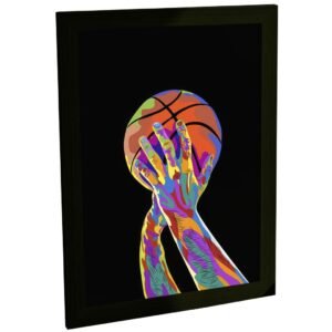 Quadro Decorativo Basquete Ilustração Colorida Decoração Poster