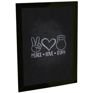 Quadro Decorativo Academia Treino Peace Love Gym Decoração Poster