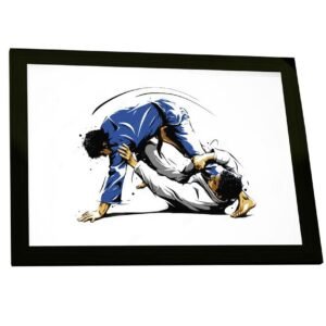 Quadro Decorativo Jiu Jitsu Ilustração Luta Artes Marciais Decoração Poster Quarto Sala