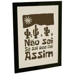 Quadro Decorativo Engraçado Só Sei Que Foi Assim Decoração Poster