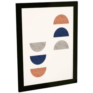 Quadro Decorativo Formas Geométricas Azul Bronze Decoração Quarto Sala