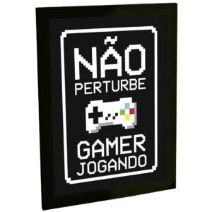 Quadro Decorativo Engraçado Não Perturbe Gamer Jogando Decoração Quarto