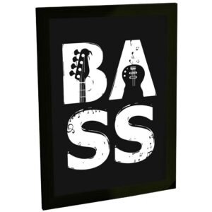 Quadro Decorativo Baixo Bass Instrumento Banda De Rock Decoração