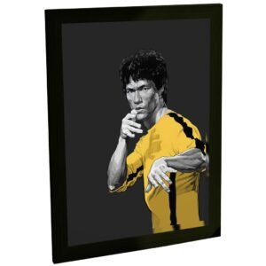 Quadro Decorativo Bruce Lee De Amarelo Artes Marciais Decoração