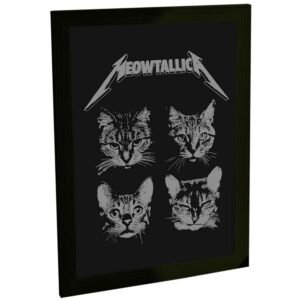 Quadro Decorativo Engraçado Gatos Rock Heavy Metal