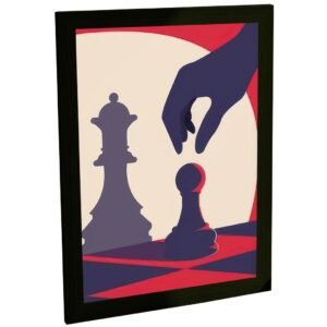 Quadro Decorativo Xadrez Peão E Rei Ilustração Vetor Decoração Poster Quarto Sala