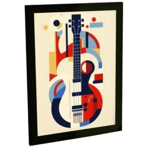 Quadro Decorativo Violão Ilustração Vetor Instrumento Musical Decoração Poster Quarto Sala