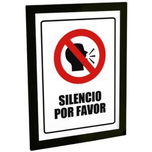 Quadro Decorativo Aviso Silencio Por Favor