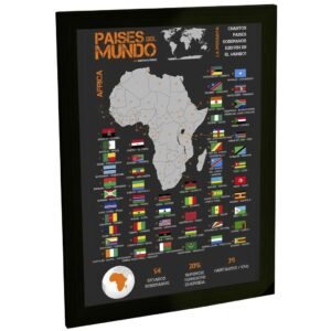 Quadro Decorativo Países Do Mundo África Mapa Poster Quarto Sala