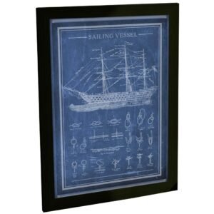 Quadro Decorativo Navio Projeto Patente Vintage Decoração Retro