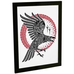 Quadro Decorativo Corvo De Odin Mitologia Nordica Vikings