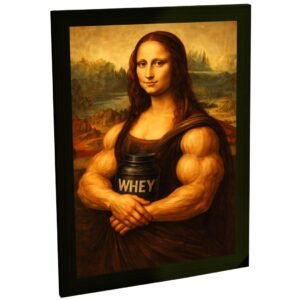 Quadro Decorativo Engraçado Monalisa Musculosa Fitness Whey Academia Sala Quarto Escritório Decoração Poster