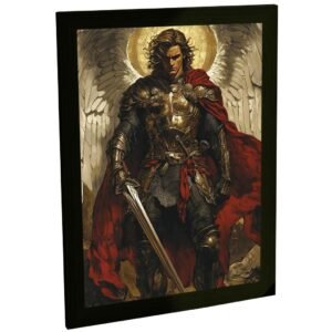 Quadro Decorativo Religioso Miguel Arcanjo Anjo Pintura Decoração Poster Quarto Sala