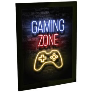 Quadro Decorativo Gamer Gaming Zone Estilo Retro Decoração