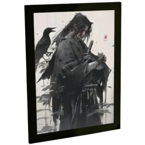 Quadro Decorativo Anime Samurai Mal Corvo Decoração Poster Quarto Sala