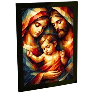 Quadro Decorativo Sagrada Família Decorativo Colorido Religioso Moderno Sala Quarto Escritório Decoração Poster