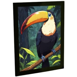 Quadro Decorativo Tucano Aves Floresta Ilustração Vetor Decoração Poster Quarto Sala