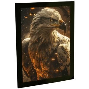 Quadro Decorativo Águia Ilustração Realista Animais Floresta Decoração Poster Quarto Sala