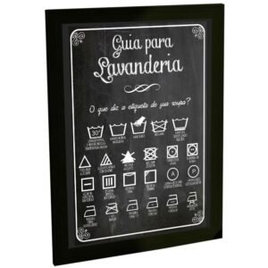 Quadro Decorativo Guia Para Lavanderia Estilo Retro Decoração