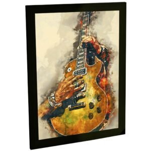 Quadro Decorativo Guitarra Clássica Banda De Rock Decoração