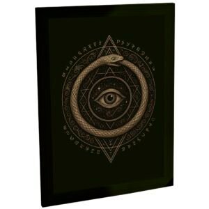 Quadro Decorativo Místico Olho Serpente Ouro Velho Esotérica Ouroboros Sala Quarto Escritório Decoração Poster Quadro Místico Decoração Esotérica Poster