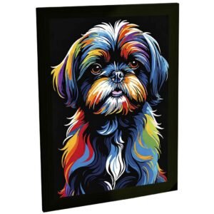 Quadro Decorativo Cachorro Shih Tzu Cão Ilustração Vetor Decoração Poster Quarto Sala