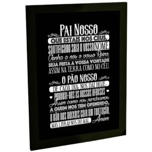 Quadro Decorativo Religioso Oração Pai Nosso Decoração Poster Quarto Sala