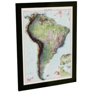 Quadro Decorativo Mapa América Do Sul Ilustração Estilo 3D Decoração Poster Quarto Sala