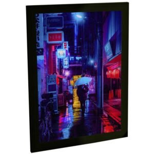 Quadro Decorativo Japão Chuva Em Tokyo Neon Aesthetic