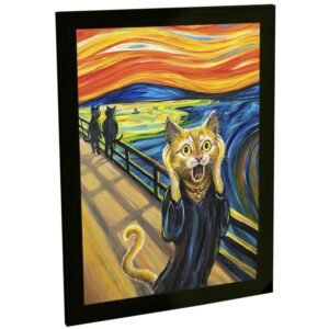 Quadros Decorativos Gatos em Obras de Arte Decoração Quarto Sala Engraçada Placa Poster