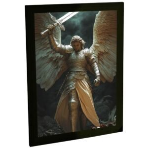 Quadro Decorativo Arcanjo Miguel Ilustração Ornamentos Decoração Poster Quarto Sala
