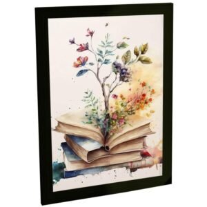 Quadro Decorativo para Sala e Quarto Livros e Leitura – Literatura Decoração Parede Escritório Cantinho da Leitura