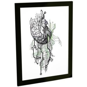 Quadro Decorativo Cerebro Cibernético Tecnologia